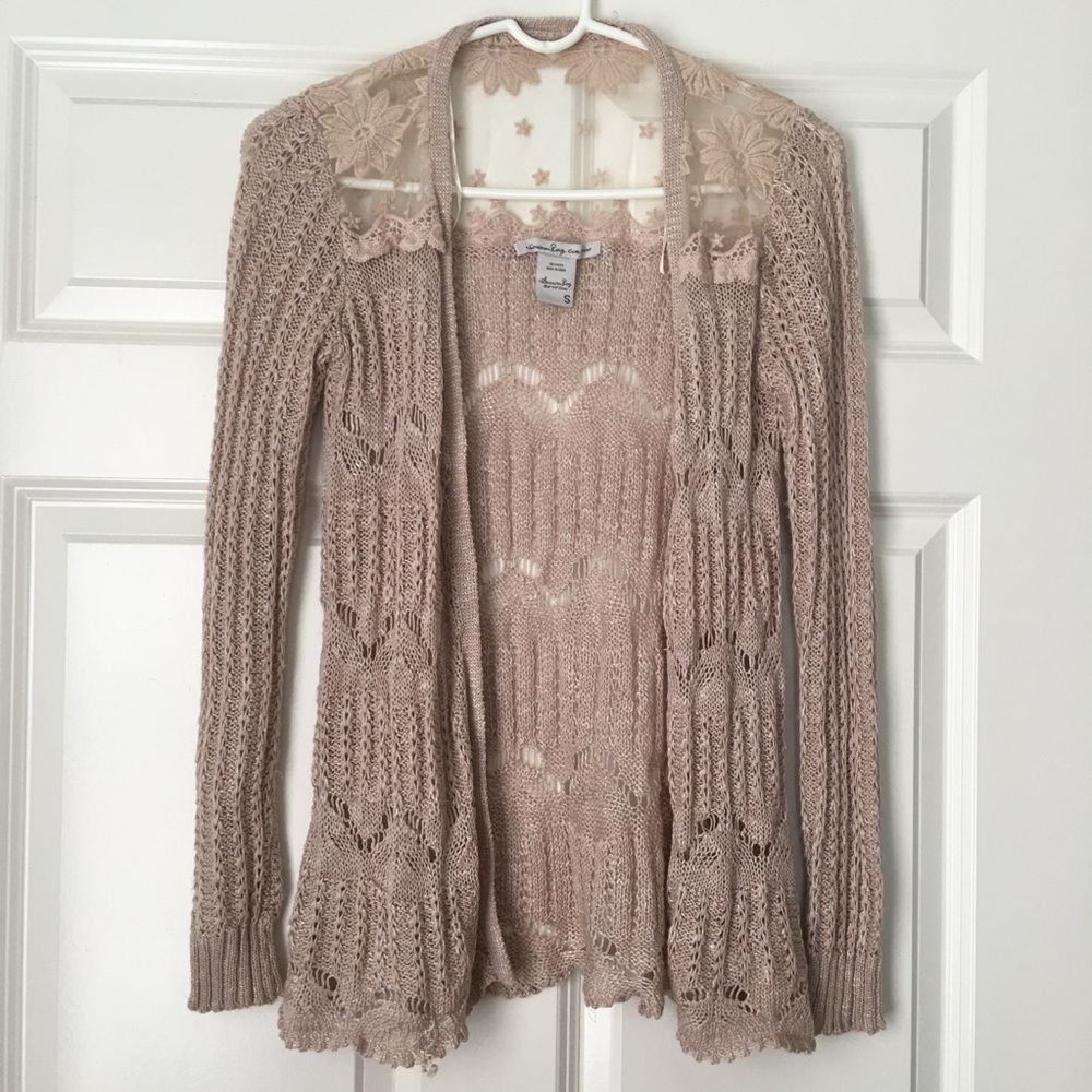 Cardigan American rag tan light brown forever 21